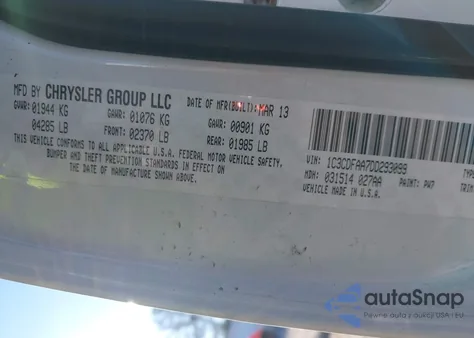 2013 Dodge Dart Se from USA, damaged, VIN 1C3CDFAA7DD293099